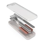 Slim Box sztućce na wynos w etui Pink Moka / Monbento