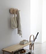 Wieszak drewniany 5 haków naturalny, PICKET / Umbra