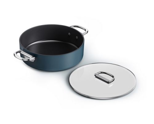 Garnek niski 28cm ze skł. uchwytami+pokr.Space / Joseph Joseph