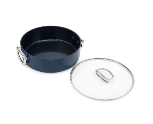 Garnek niski 28cm ze skł. uchwytami+pokr.Space / Joseph Joseph