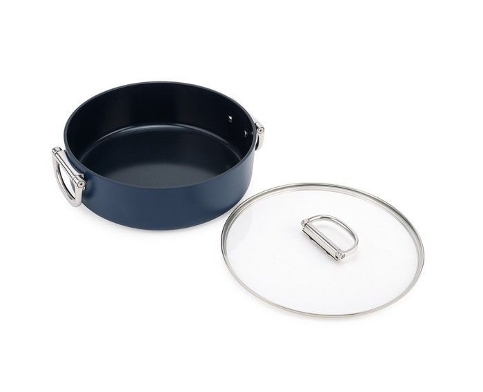 Garnek niski 28cm ze skł. uchwytami+pokr.Space / Joseph Joseph