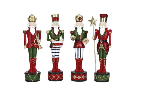 Zestaw 4 figurek Dziadków do orzechów 25,5cm / Merry Moments