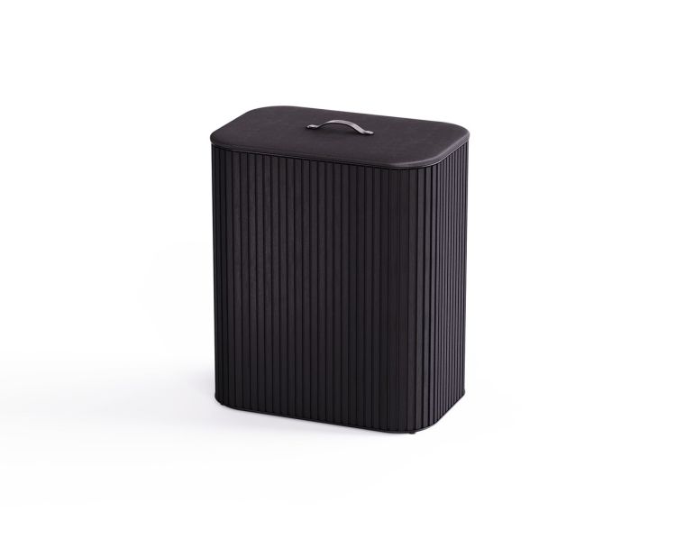 Kosz na pranie 90l bambus czarny Tota Twin Luxe / Joseph Joseph