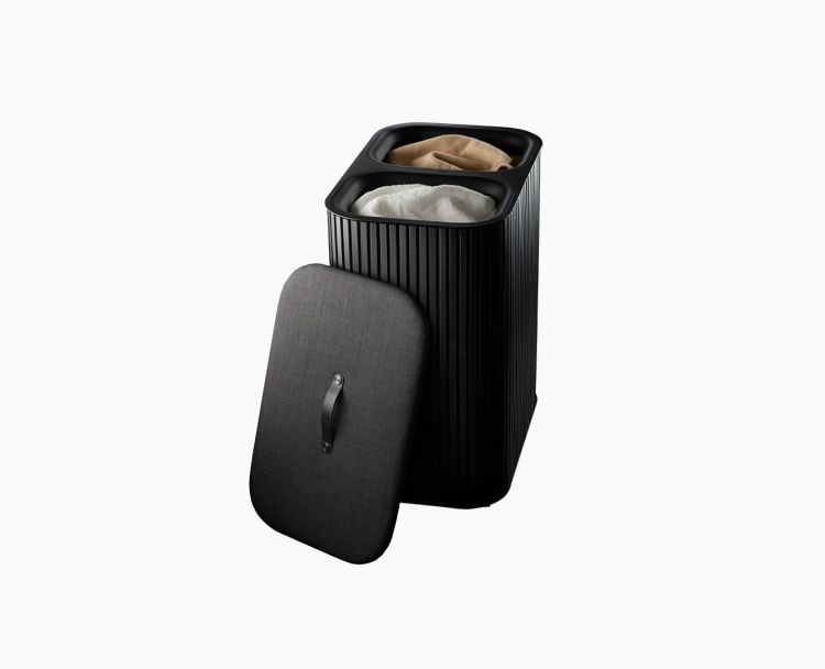 Kosz na pranie 90l bambus czarny Tota Twin Luxe / Joseph Joseph
