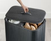 Kosz na pranie 90l bambus czarny Tota Twin Luxe / Joseph Joseph