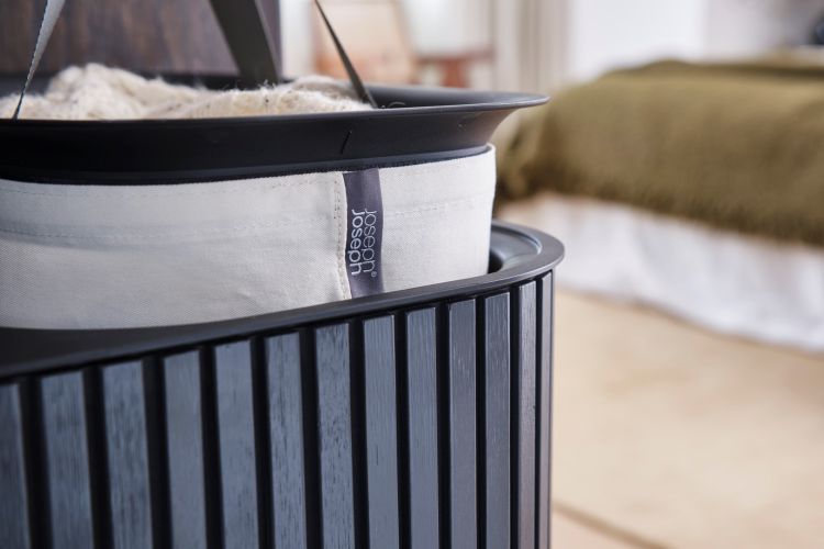 Kosz na pranie 90l bambus czarny Tota Twin Luxe / Joseph Joseph