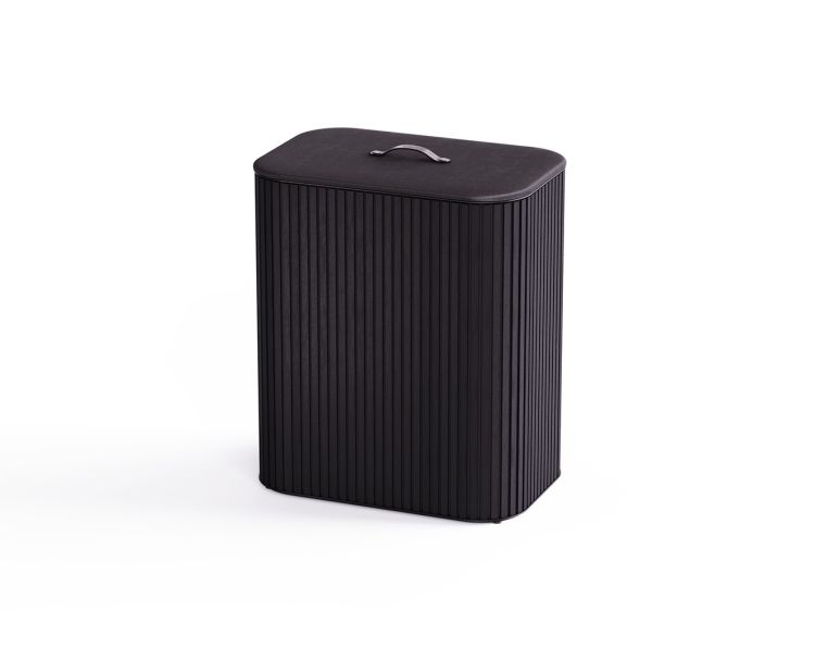 Kosz na pranie 90l bambus czarny Tota Trio Luxe / Joseph Joseph