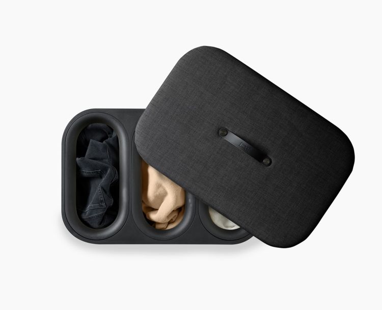 Kosz na pranie 90l bambus czarny Tota Trio Luxe / Joseph Joseph