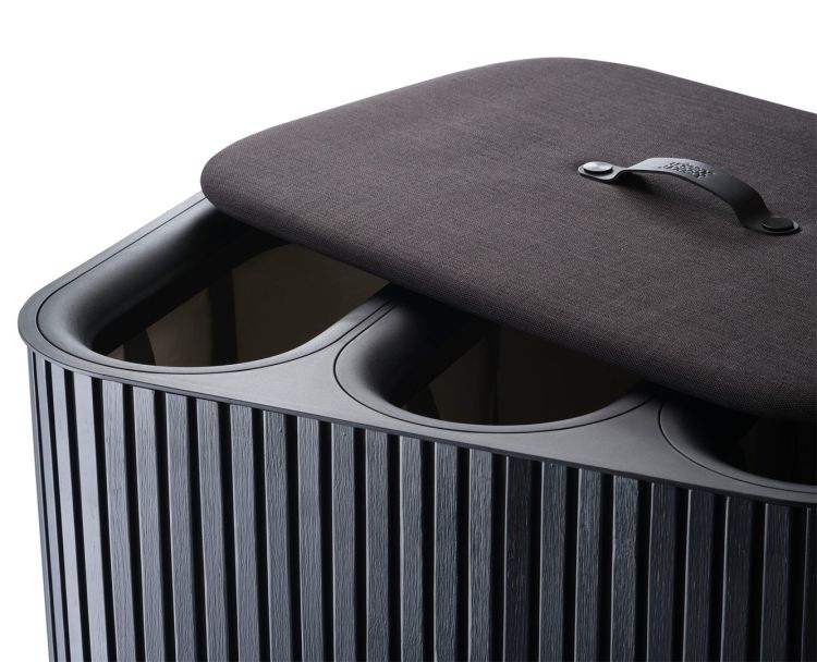 Kosz na pranie 90l bambus czarny Tota Trio Luxe / Joseph Joseph