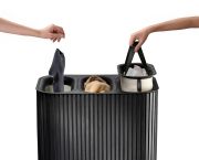 Kosz na pranie 90l bambus czarny Tota Trio Luxe / Joseph Joseph