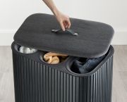 Kosz na pranie 90l bambus czarny Tota Trio Luxe / Joseph Joseph