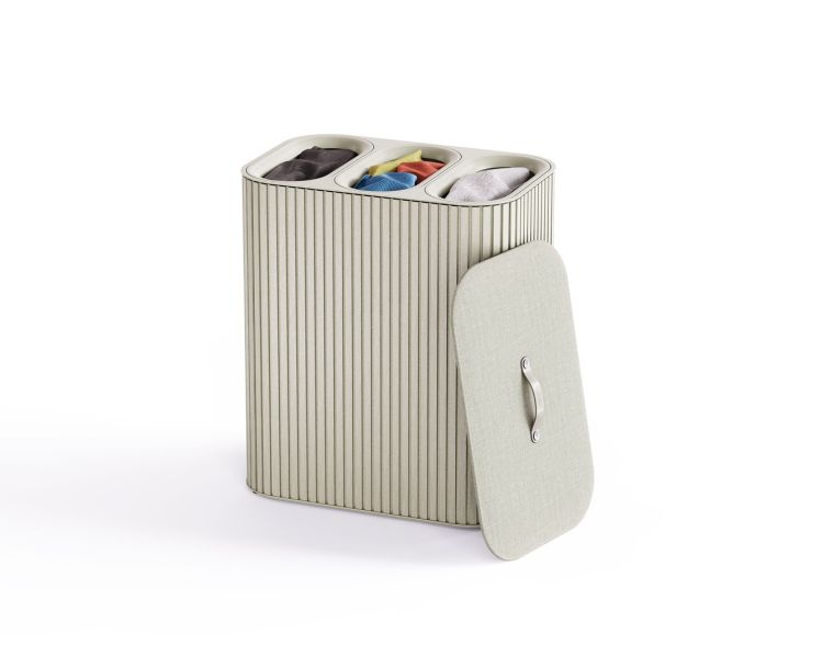 Kosz na pranie 90l bambus beż Tota Trio Luxe / Joseph Joseph