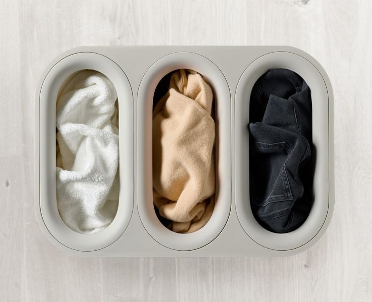 Kosz na pranie 90l bambus beż Tota Trio Luxe / Joseph Joseph