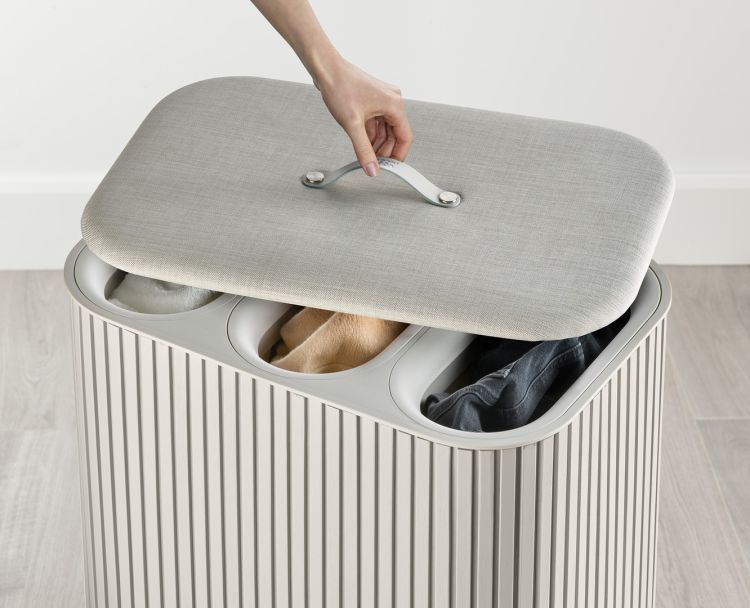 Kosz na pranie 90l bambus beż Tota Trio Luxe / Joseph Joseph