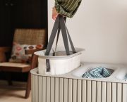 Kosz na pranie 90l bambus beż Tota Trio Luxe / Joseph Joseph