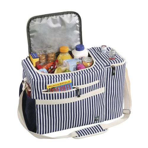 Torba termiczna piknikowa Cilio Maritimo, 45 x 20 x 30 cm, 23 l, biało-niebieska