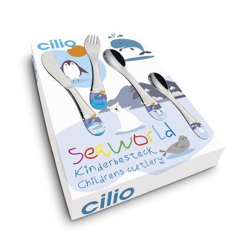 Sztućce dla dzieci Cilio Seaworld, 4 el.