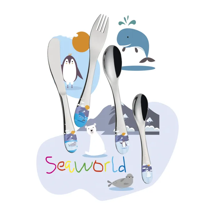 Sztućce dla dzieci Cilio Seaworld, 4 el.