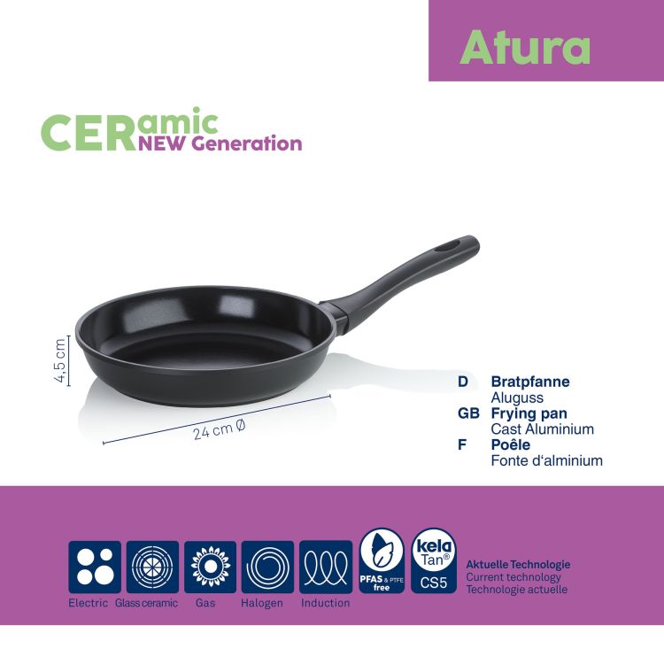 Patelnia z ceramiczną powłoką nieprzywierającą Kela Atura, śred. 24 cm