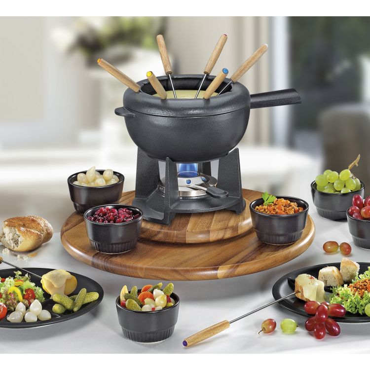 Obrotowa deska do serwowania typu "lazy susan" Spring Fondue, drewno akacji, śred. 40,5 cm