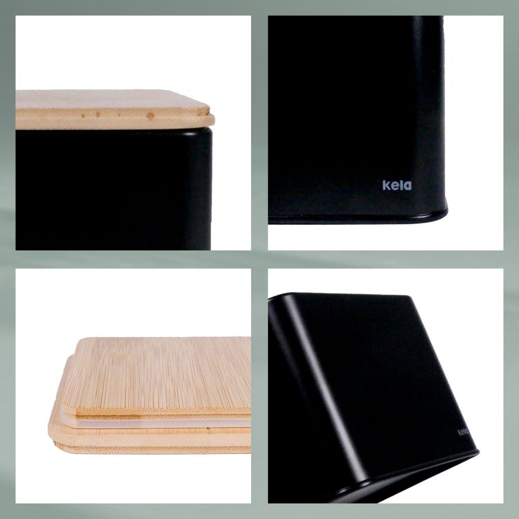 Pojemnik kuchenny Kela Kiril, metal/bambus, 3,0 l, 11,5 x 11,5 x 28,5 cm