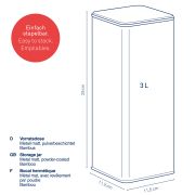 Pojemnik kuchenny Kela Kiril, metal/bambus, 3,0 l, 11,5 x 11,5 x 28,5 cm