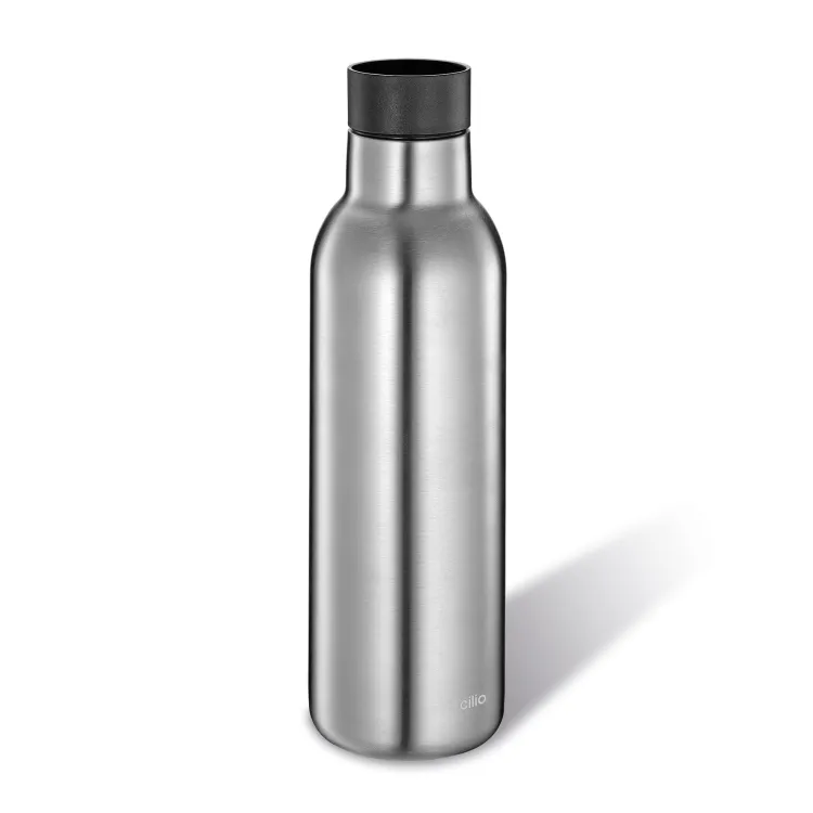 Butelka termiczna Cilio Deluxe, stal nierdzewna, 0,45 l, śred. 7 x 23 cm, metaliczna