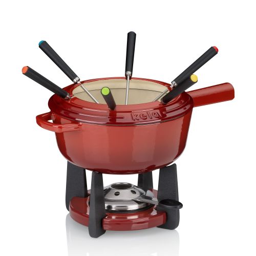 Zestaw do fondue Kela Calido, dla 6 os., żeliwo, 1,8 l, śred. 20 x 20 cm