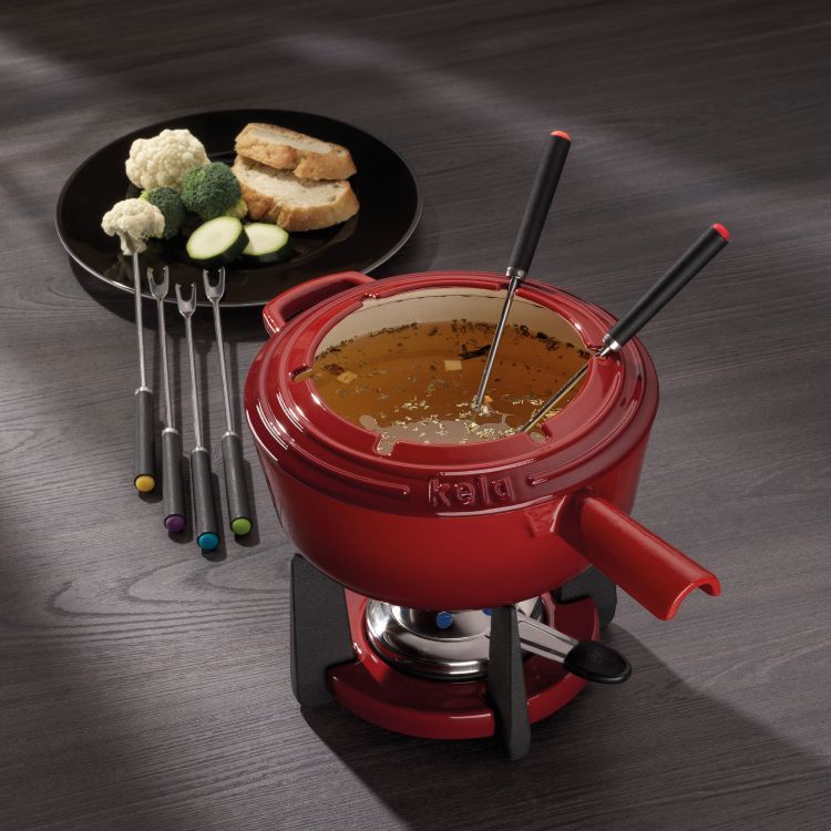 Zestaw do fondue Kela Calido, dla 6 os., żeliwo, 1,8 l, śred. 20 x 20 cm