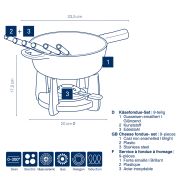 Zestaw do fondue serowego Kela Calido, dla 6 os., żeliwo, 1,8 l, śred. 20 x 17,5 cm
