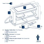 Raclette grill stołowy Kela Bedretto, dla 2 os., granit/stal/drewno, 27 x 11 x 13 cm