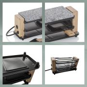 Raclette grill stołowy Kela Bedretto, dla 2 os., granit/stal/drewno, 27 x 11 x 13 cm