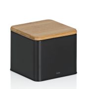 Pojemnik kuchenny Kela Kiril, metal/bambus, 0,8 l, 11,5 x 11,5 x 9,5 cm