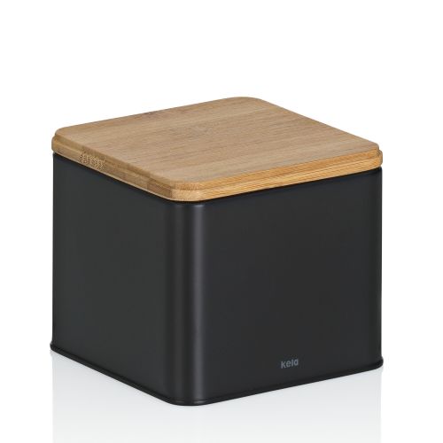 Pojemnik kuchenny Kela Kiril, metal/bambus, 0,8 l, 11,5 x 11,5 x 9,5 cm
