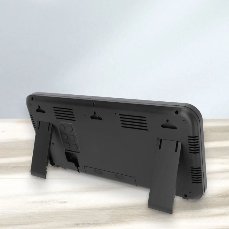 Zegar ścienny elektroniczny ADE, wyświetlacz xxl, z termometrem, budzikiem i kalendarzem, 37 x 17 cm