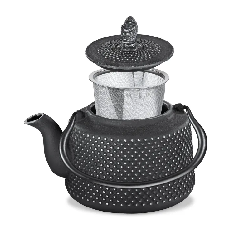 Dzbanek z zaparzaczem do herbaty Kuchenprofi Masala, żeliwo, 0,65 l, czarny