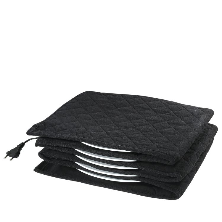 Podgrzewacz do talerzy Spring Elektro Line, na 12 talerzy do śred. 32 cm, bawełna, czarny