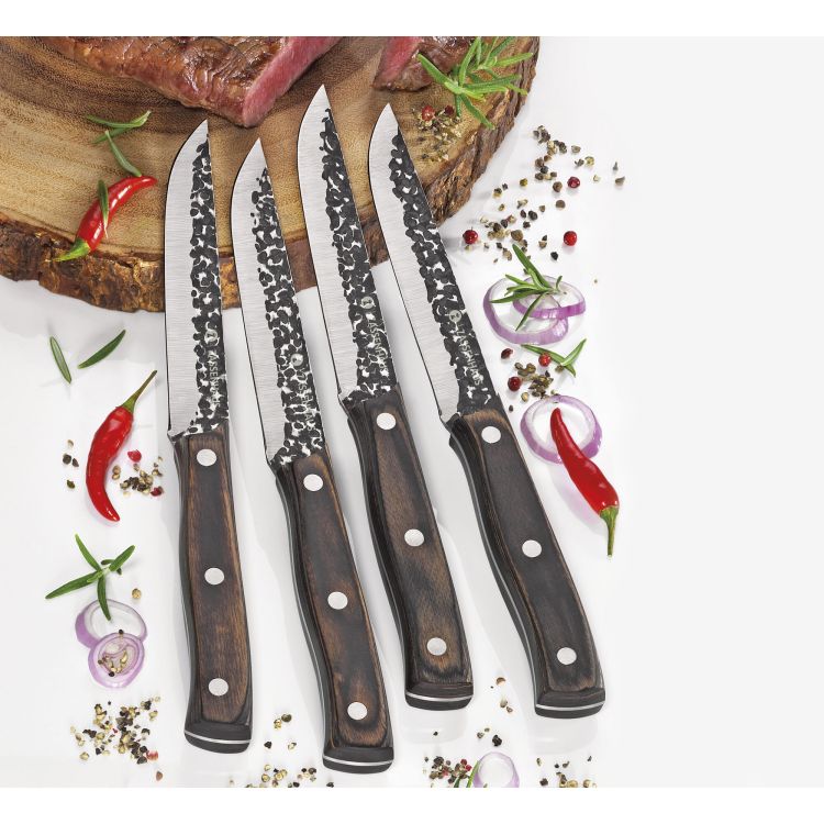 Noże do steków Zassenhaus Hunter, 4 szt., stal/drewno pakka, 13 cm