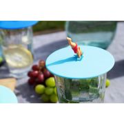 Pokrywka silikonowa z plażowiczem Lurch My Lid, monika pluck, śred. 10,5 cm, błękitna