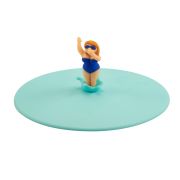 Pokrywka silikonowa z plażowiczem Lurch My Lid, elena elegant, śred. 10,5 cm, turkusowa