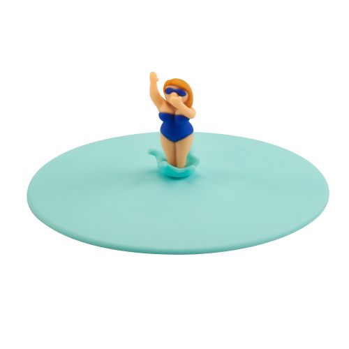 Pokrywka silikonowa z plażowiczem Lurch My Lid, elena elegant, śred. 10,5 cm, turkusowa
