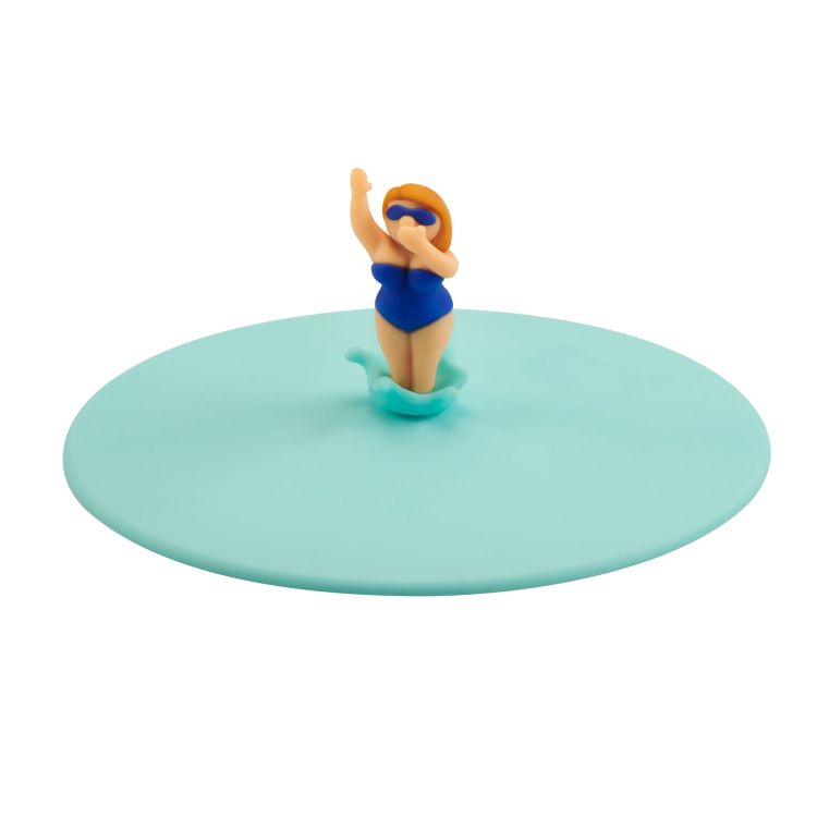 Pokrywka silikonowa z plażowiczem Lurch My Lid, elena elegant, śred. 10,5 cm, turkusowa