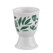 Kieliszek na jajko Cilio Amici, porcelana, śred. 5 x 7 cm, zielone liście