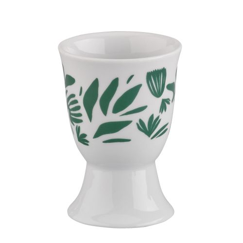 Kieliszek na jajko Cilio Amici, porcelana, śred. 5 x 7 cm, zielone liście