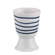 Kieliszek na jajko Cilio Amici, porcelana, śred. 5 x 7 cm, granatowe pręgi