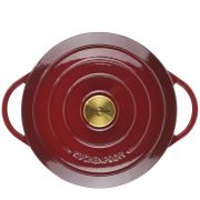 Garnek do zapiekania Kuchenprofi Provence, emaliowane żeliwo, 4,2 l, śred. 24 x 11,5 cm, ciemnoczerwony/mosiądzowy