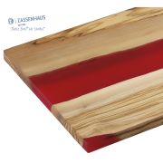 Deska do serwowania Zassenhaus, drewno oliwne/żywica epoksydowa, 45 x 22 cm, czerwona