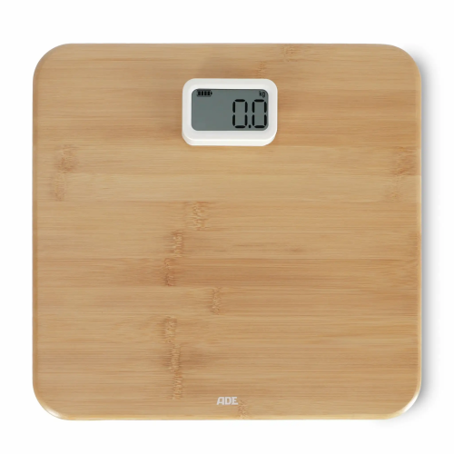 Waga łazienkowa na dynamo ADE Kiana, do 150 kg, 31 x 30 cm, bambus
