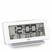 Budzik elektroniczny z kalendarzem i termometrem ADE, 12,5 x 4 x 8,5 cm, biały