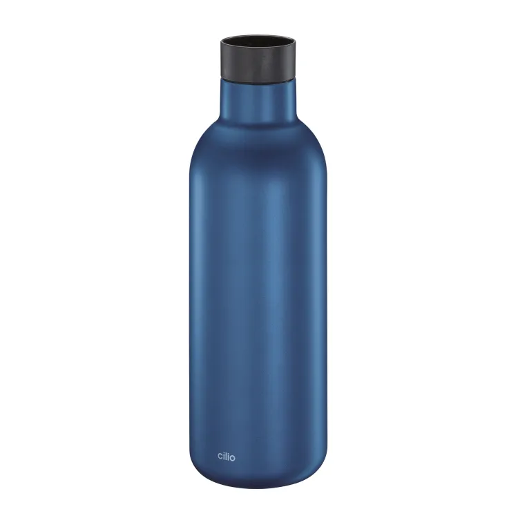 Butelka termiczna Cilio Deluxe, stal nierdzewna, 0,65 l, śred. 8 x 24,5 cm, niebieska matowa